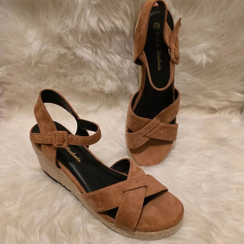 andres machado shoes wedge sandal ante corral size 11 - Picture 7 of 8